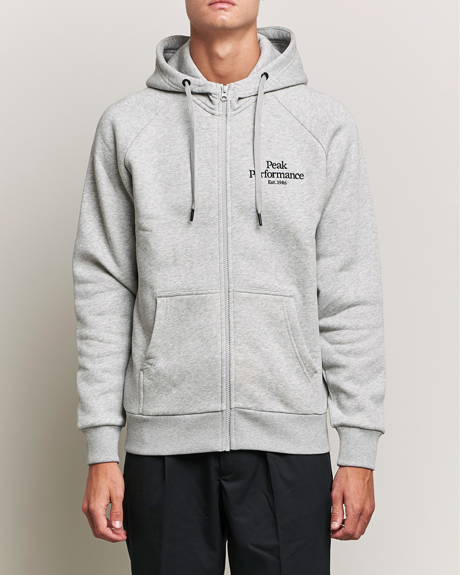 Herren | Pullover | Peak Performance | Original Zip Hoodie Grey