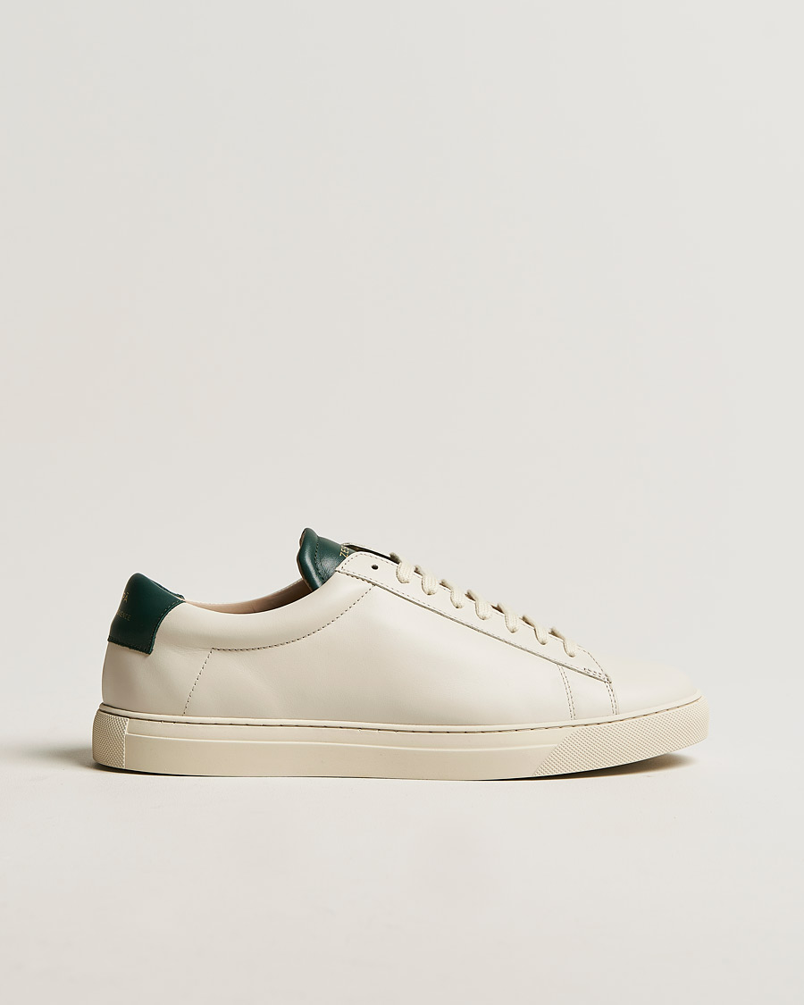 Herren | Zespà ZSP4 Nappa Leather Sneakers Off White/Vert Sombre | Zespà | ZSP4 Nappa Leather Sneakers Off White/Vert Sombre
