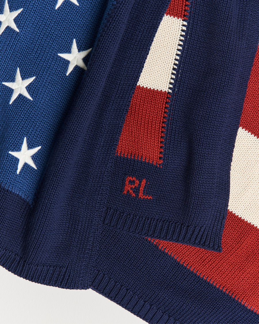 Herren | Ralph Lauren Home RL Flag 54x72 Cotton Throw Navy | Ralph Lauren Home | RL Flag 54x72 Cotton Throw Navy