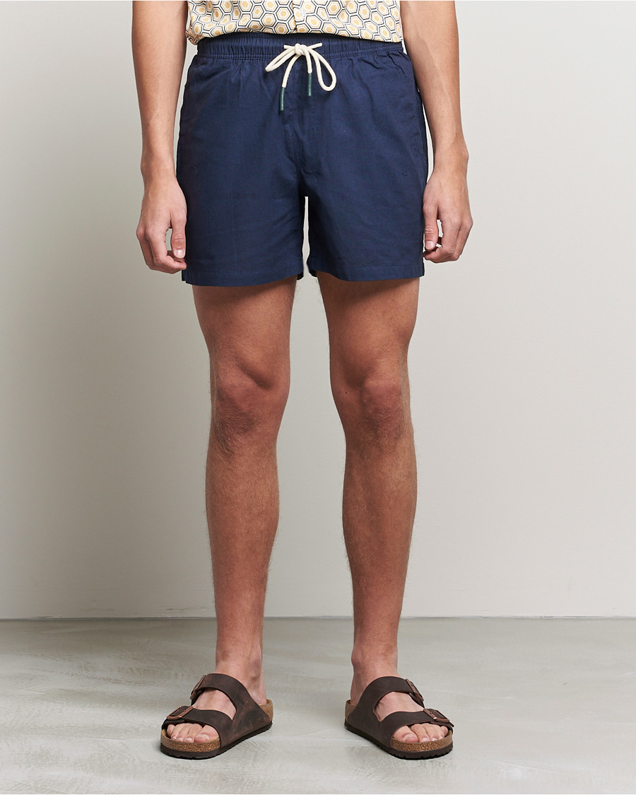 Herren | Shorts | OAS | Linen Shorts Navy