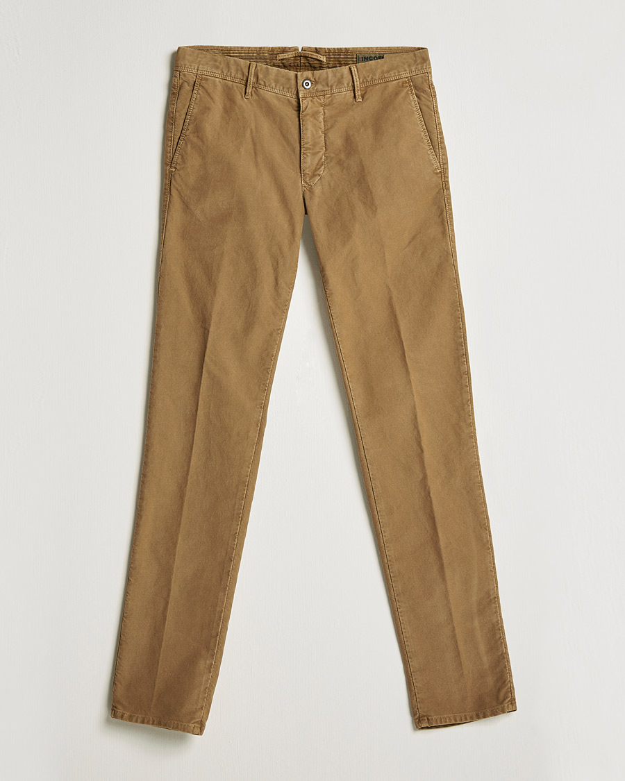 Herren | Hosen | Incotex | Slim Fit Garment Dyed Slacks Brown