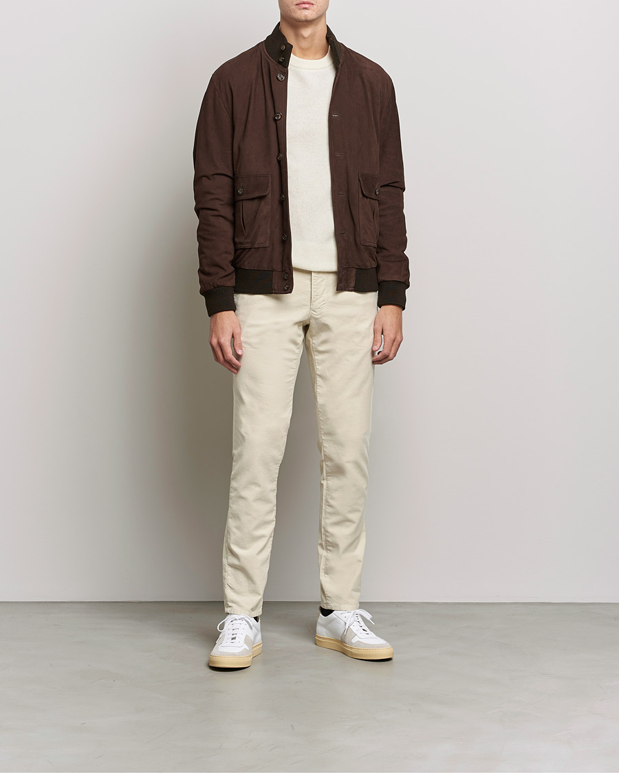 Herren | Hosen | Incotex | Slim Fit Vintage Moleskine Slacks Light Beige