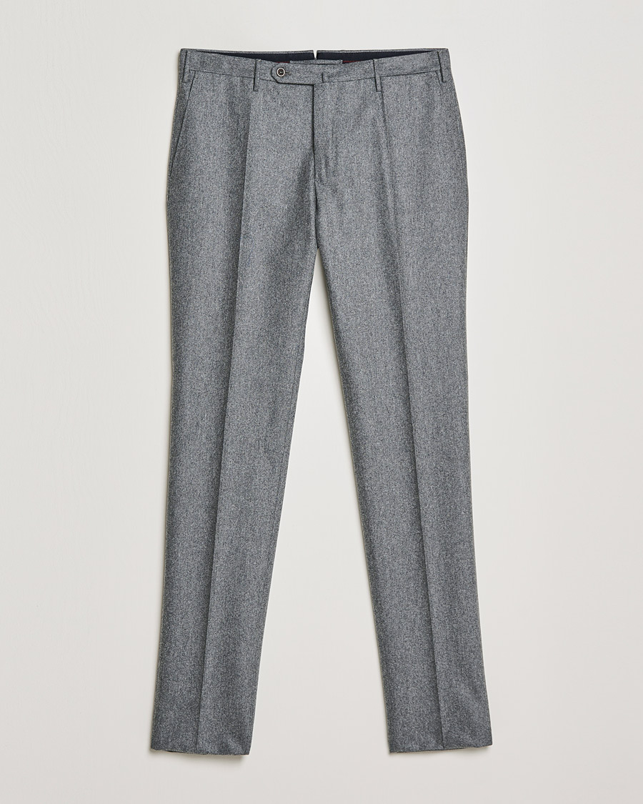 Herren | Hosen | Incotex | Slim Fit Carded Flannel Trousers Grey Melange