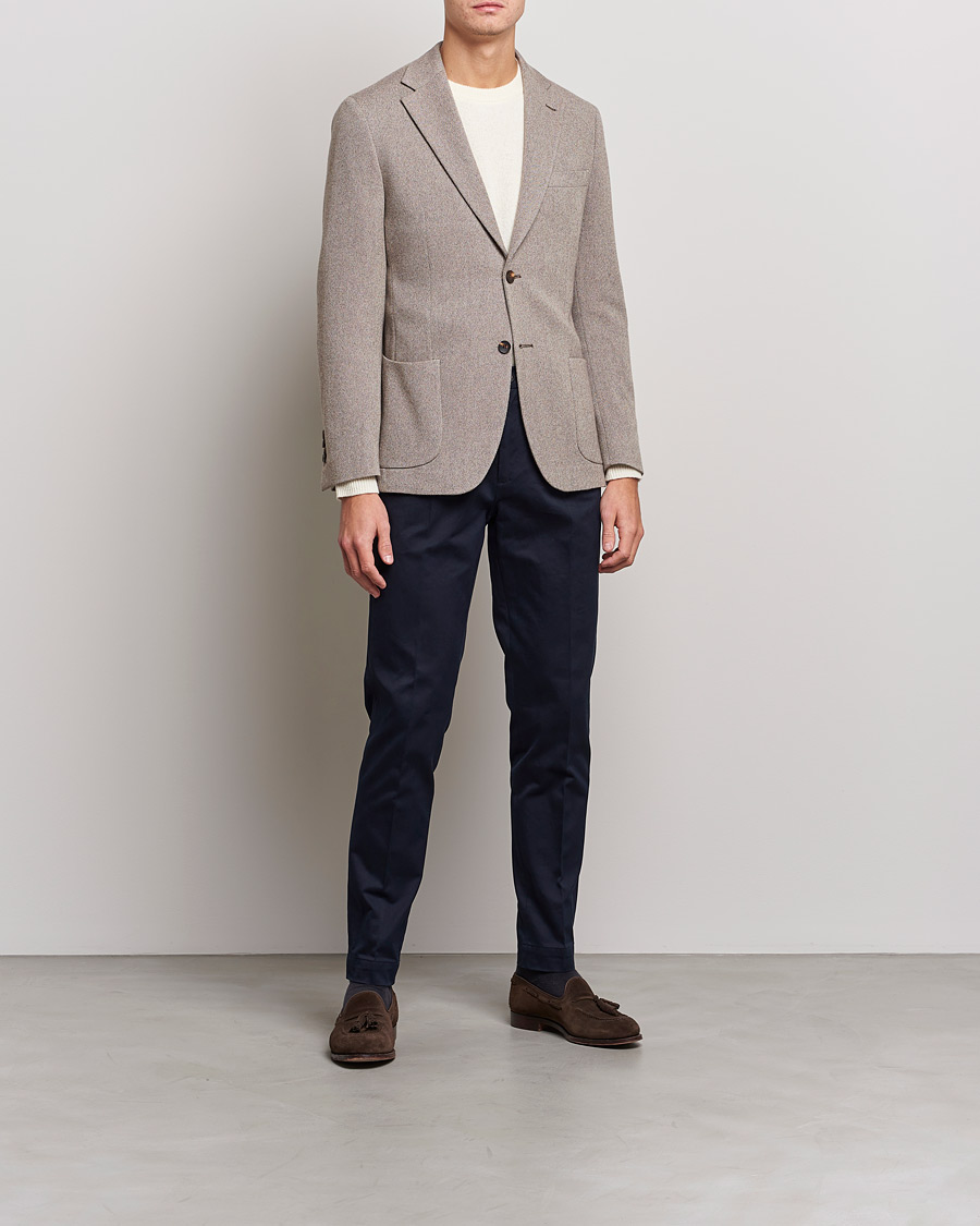 Herren | Hosen | Incotex | Pleated Cotton Stretch Chinos Navy