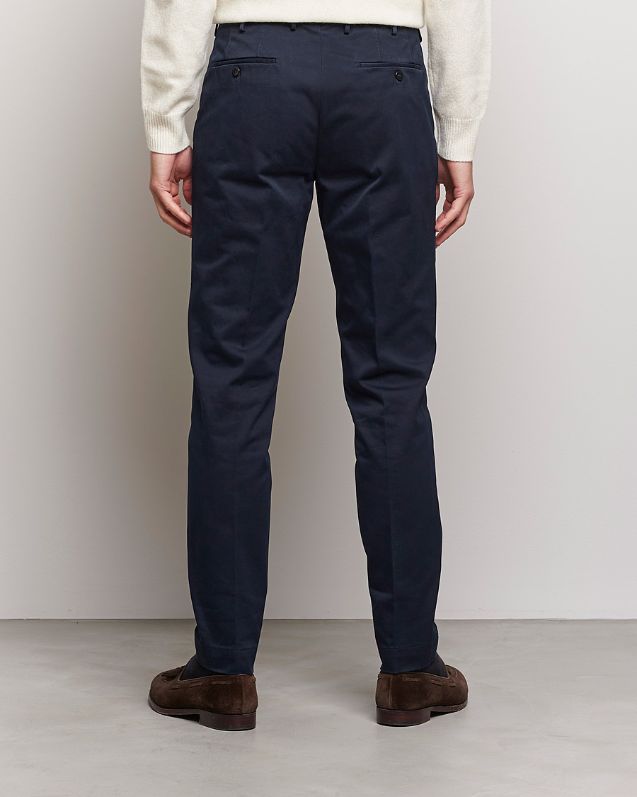 Herren | Hosen | Incotex | Pleated Cotton Stretch Chinos Navy
