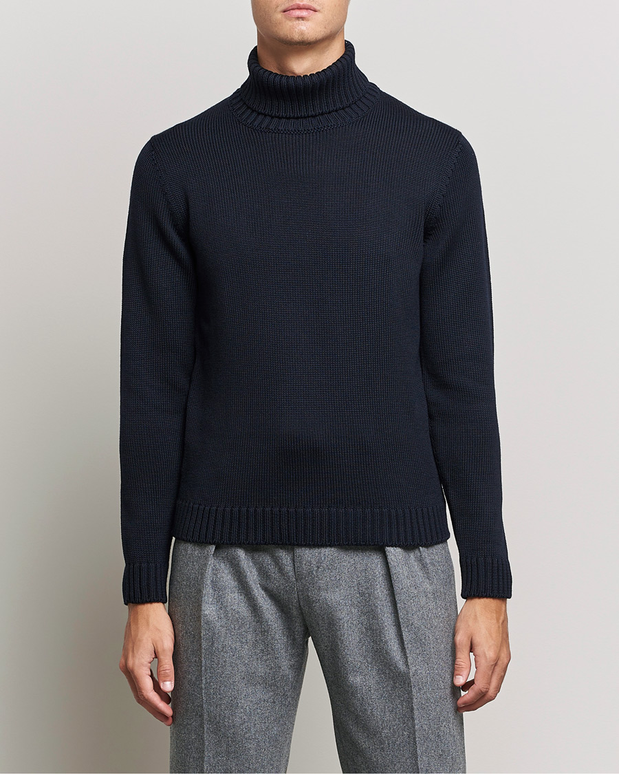 Herren | Pullover | Zanone | Virgin Merino Wool Rollneck Navy