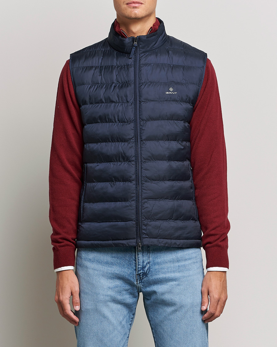 Herren | Jacken | GANT | Mixed Media Light Padded Gilet Evening Blue