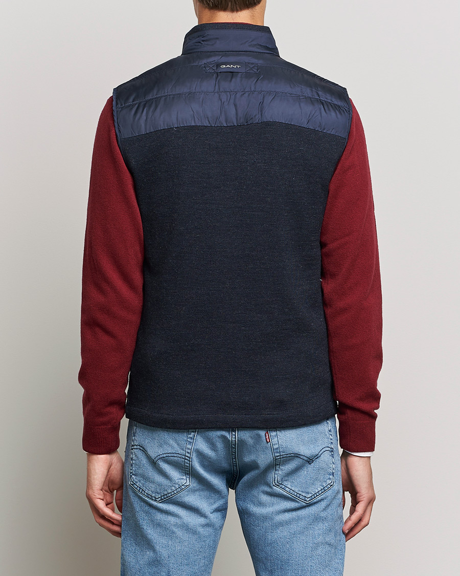 Herren | Jacken | GANT | Mixed Media Light Padded Gilet Evening Blue