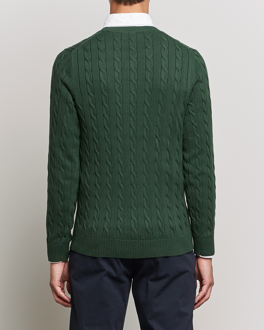 Herren | Pullover | GANT | Cotton Cable Crew Neck Pullover Storm Green