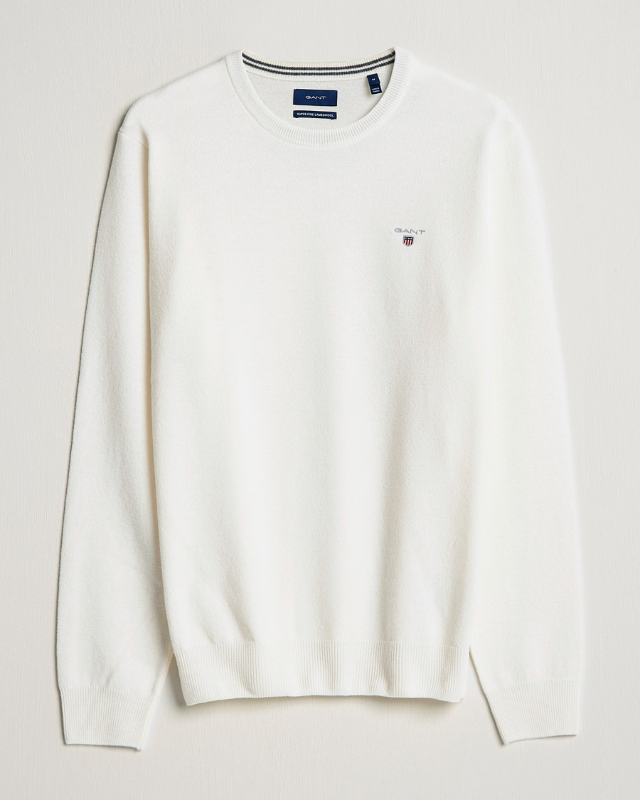 Herren | Pullover | GANT | Lambswool Crew Neck Pullover Cream
