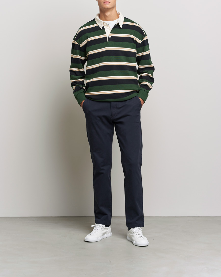 Herren | Pullover | GANT | Archive Striped Heavy Rugger Storm Green