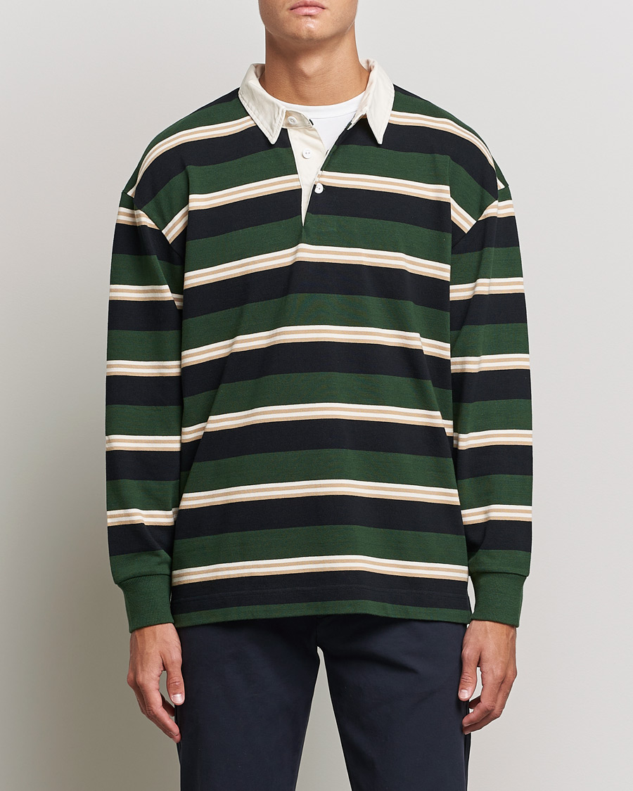 Herren | Pullover | GANT | Archive Striped Heavy Rugger Storm Green