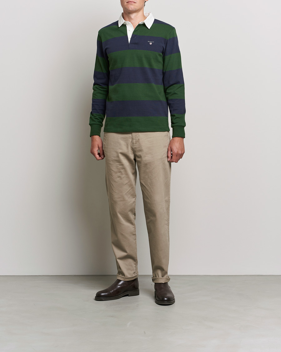 Herren | Pullover | GANT | Original Barstripe Heavy Rugger Storm Green