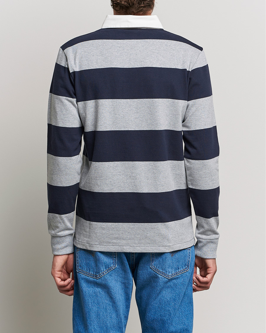Herren | Pullover | GANT | Barstriped Heavy Rugger Grey Melange