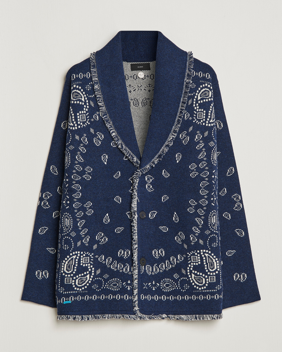 Herren | Pullover | Alanui | Icon Cashmere Jacquard Cardigan Navy