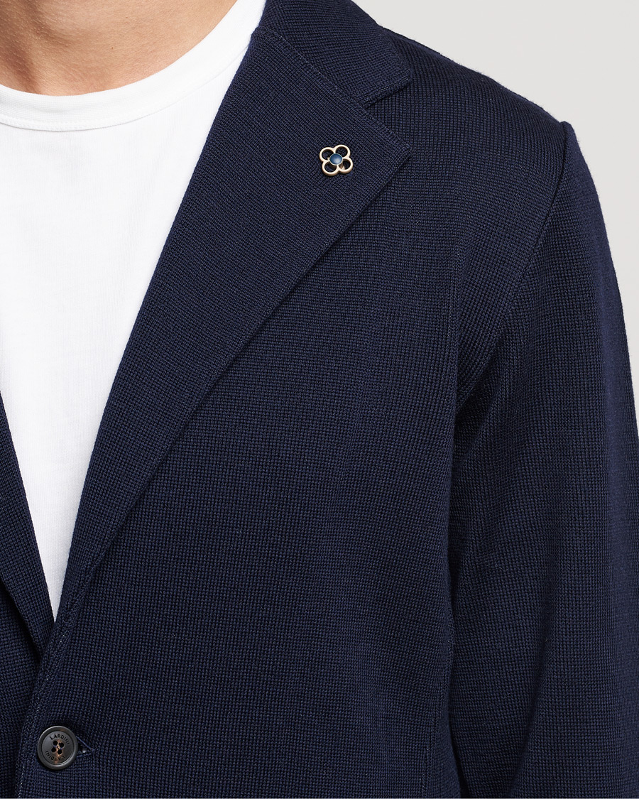 Herren | Sakkos | Lardini | Knitted Wool Blazer Navy
