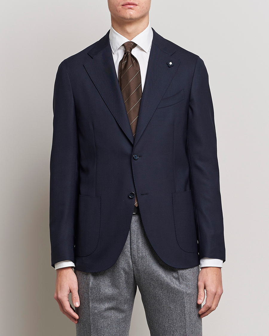 Herren | Formal Wear | Lardini | Patch Pocket Wool Blazer Navy