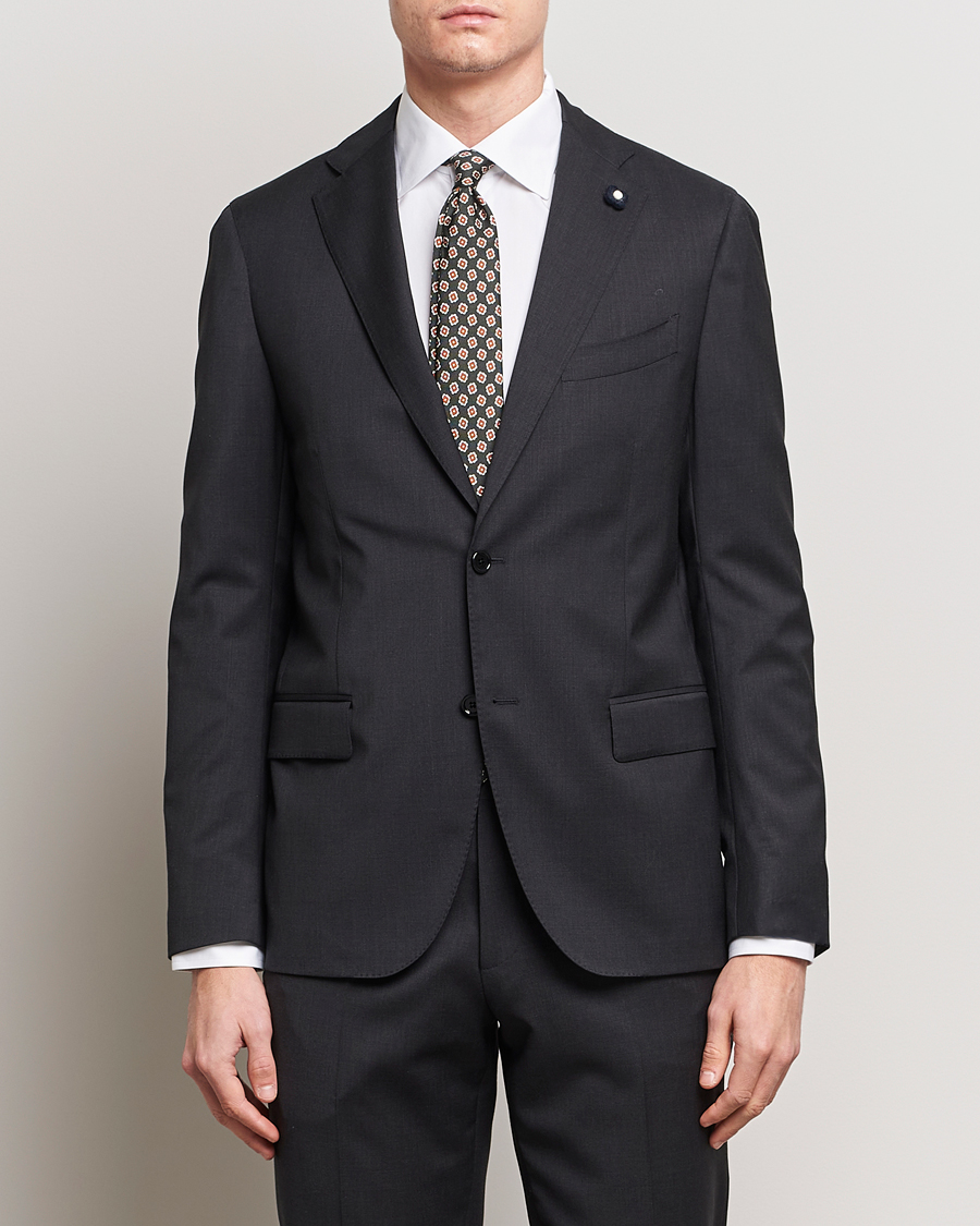 Herren | Italian Department | Lardini | Two Button Wool Blazer  Grey