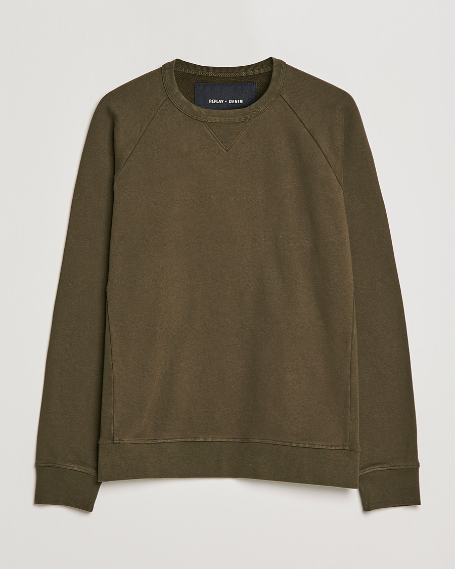 Herren | Pullover | Replay | Sartoriale Jersey Crew Neck Sweatshirt Military