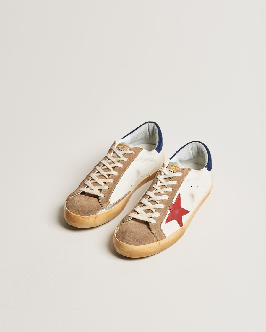 Herren | Golden Goose Deluxe Brand Super-Star Sneakers White/Red | Golden Goose | Deluxe Brand Super-Star Sneakers White/Red