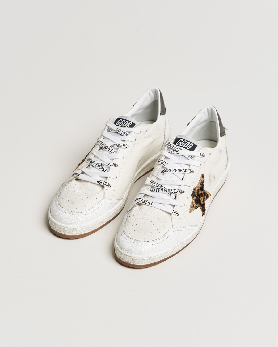 Herren | Golden Goose Deluxe Brand Ball Star Sneakers White/Leopard | Golden Goose | Deluxe Brand Ball Star Sneakers White/Leopard