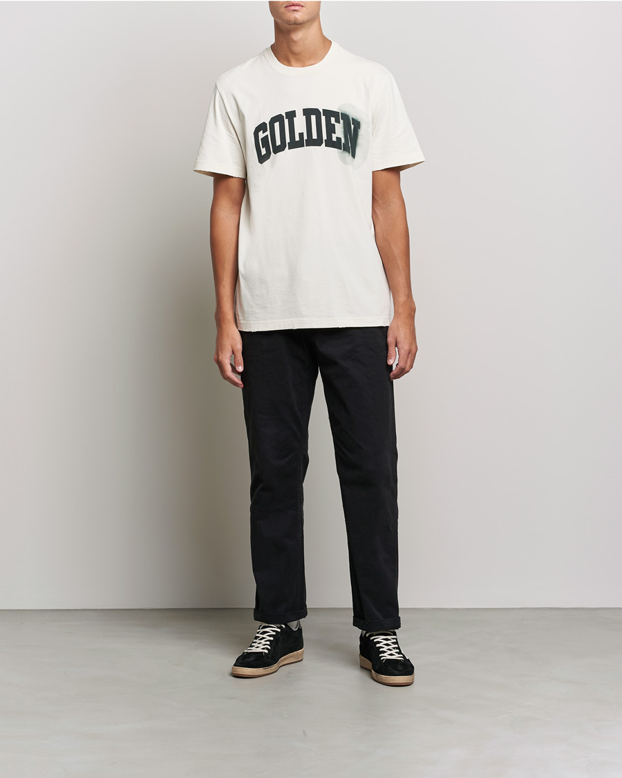Herren | T-Shirts | Golden Goose | Deluxe Brand Journey Logo T-Shirt Bone White