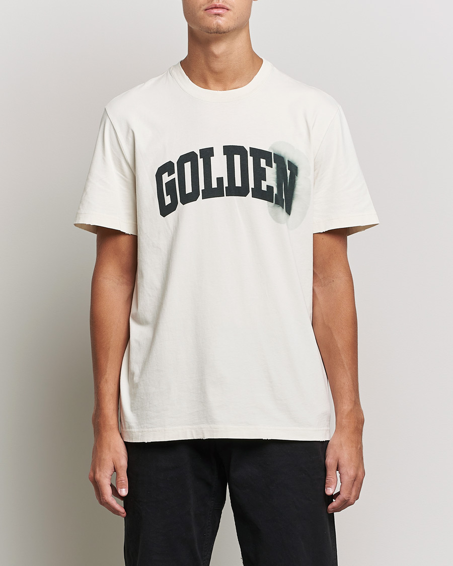 Herren | T-Shirts | Golden Goose | Deluxe Brand Journey Logo T-Shirt Bone White