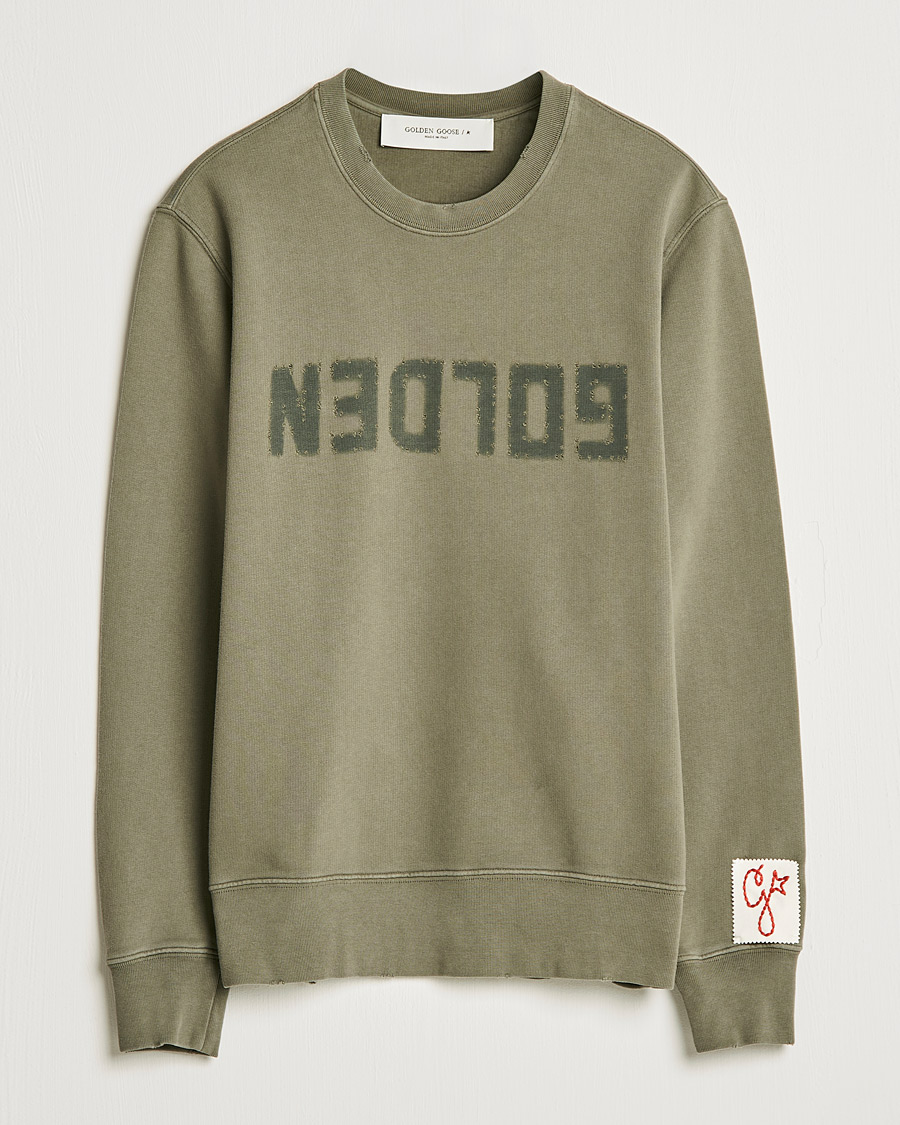 Herren | Pullover | Golden Goose | Deluxe Brand Distressed Cotton Sweatshirt Dusty Olive