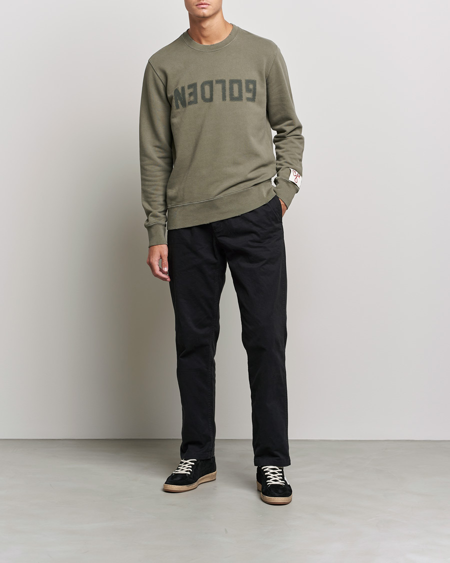 Herren | Pullover | Golden Goose | Deluxe Brand Distressed Cotton Sweatshirt Dusty Olive