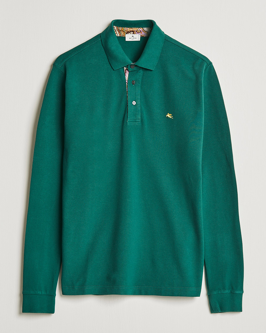 Herren | Pullover | Etro | Long Sleeve Contrast Paisley Polo Emerald