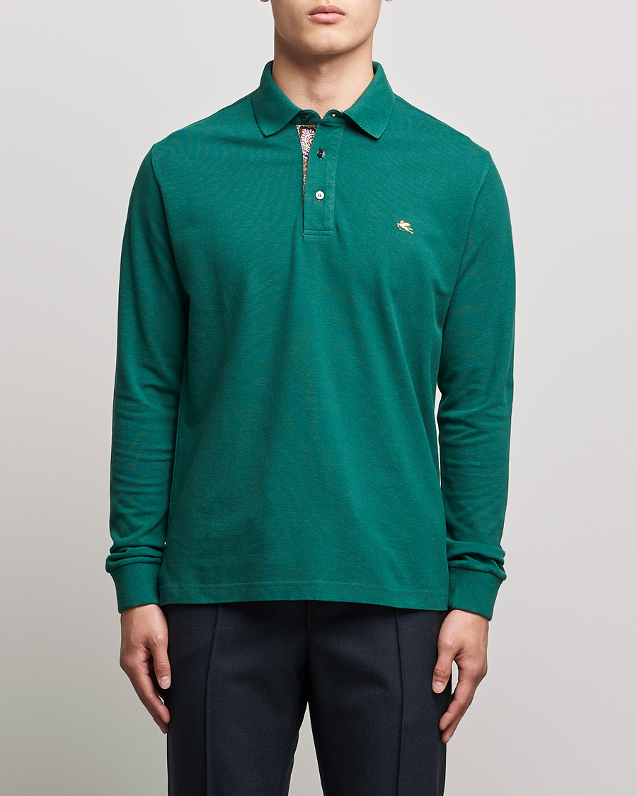 Herren | Pullover | Etro | Long Sleeve Contrast Paisley Polo Emerald
