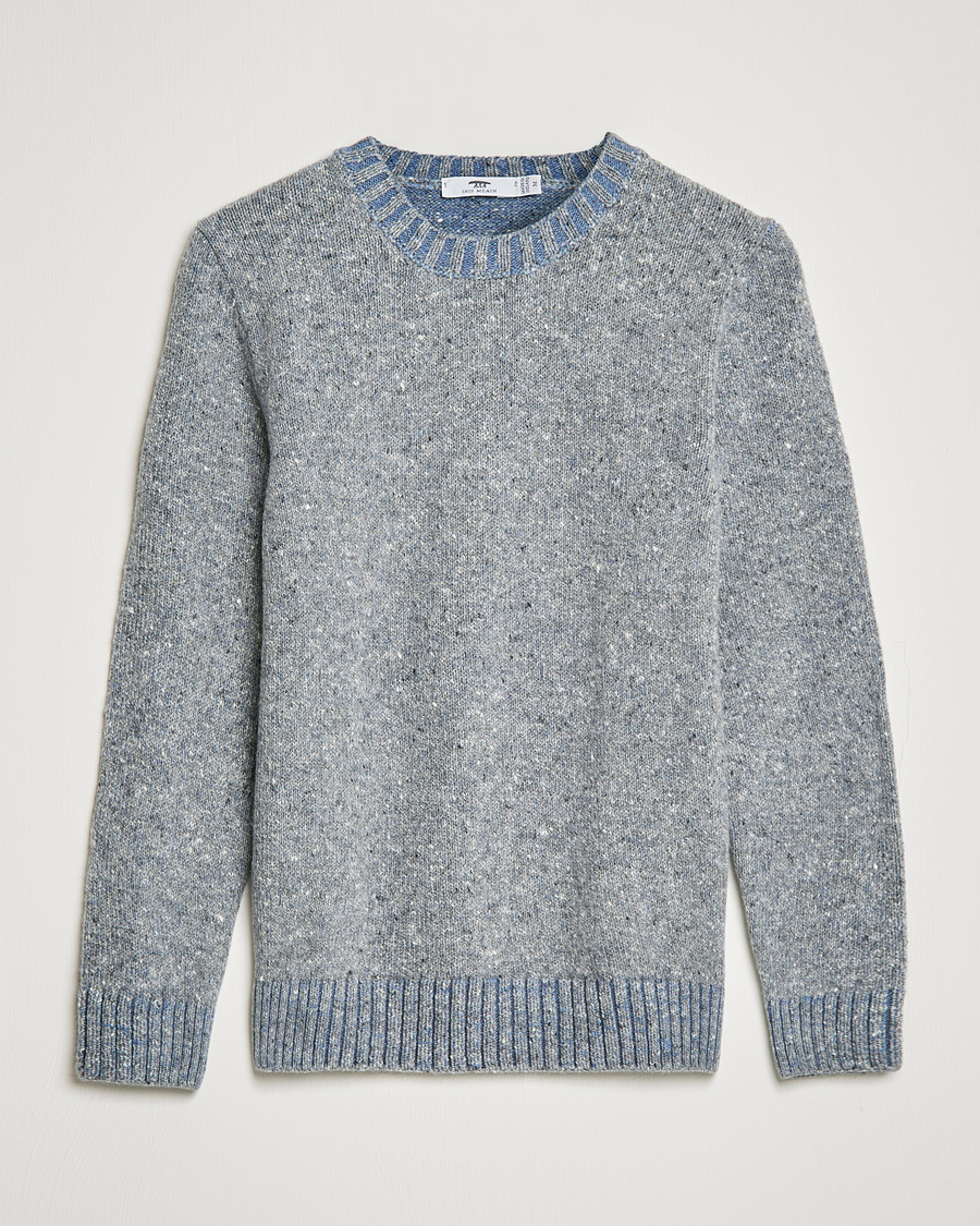 Herren | Pullover | Inis Meáin | Wool/Cashmere Crew Neck Grey/Blue