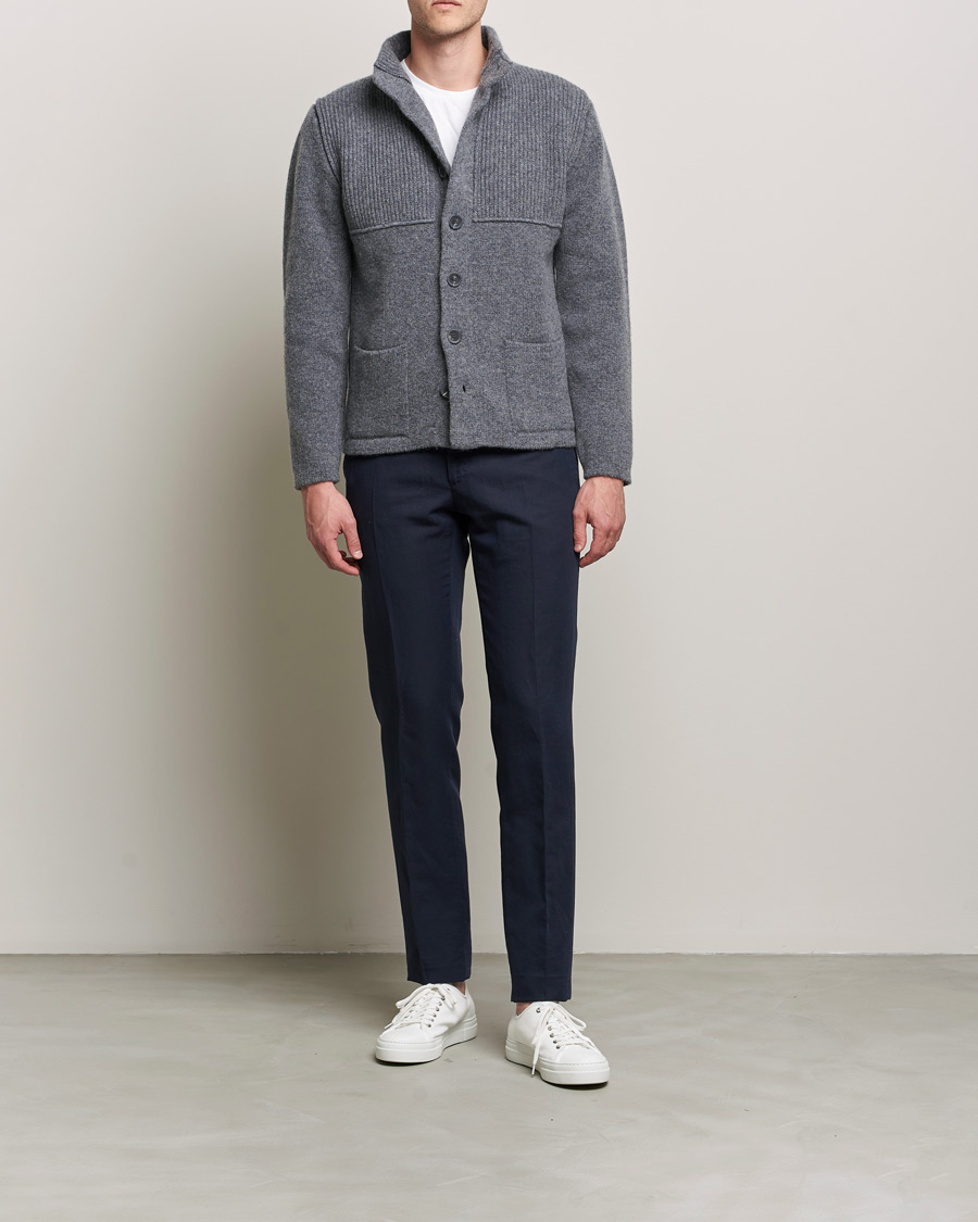 Herren | Pullover | Inis Meáin | Heavy Wool Cardigan Grey