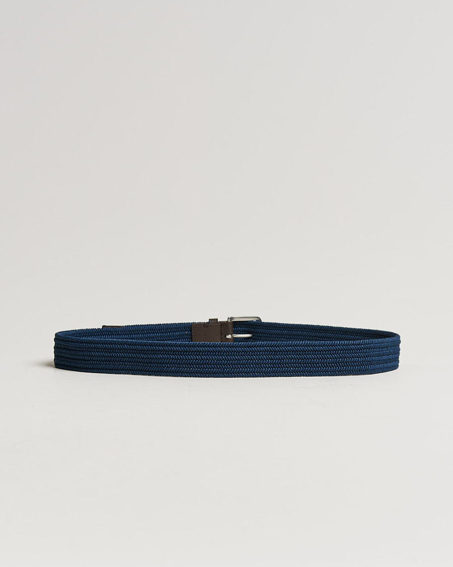 Herren | Polo Ralph Lauren Braided Cotton Elastic Belt Navy | Polo Ralph Lauren | Braided Cotton Elastic Belt Navy