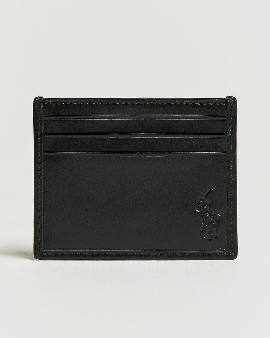 Herren | Preppy Authentic | Polo Ralph Lauren | All Over PP Leather Credit Card Holder Black/White