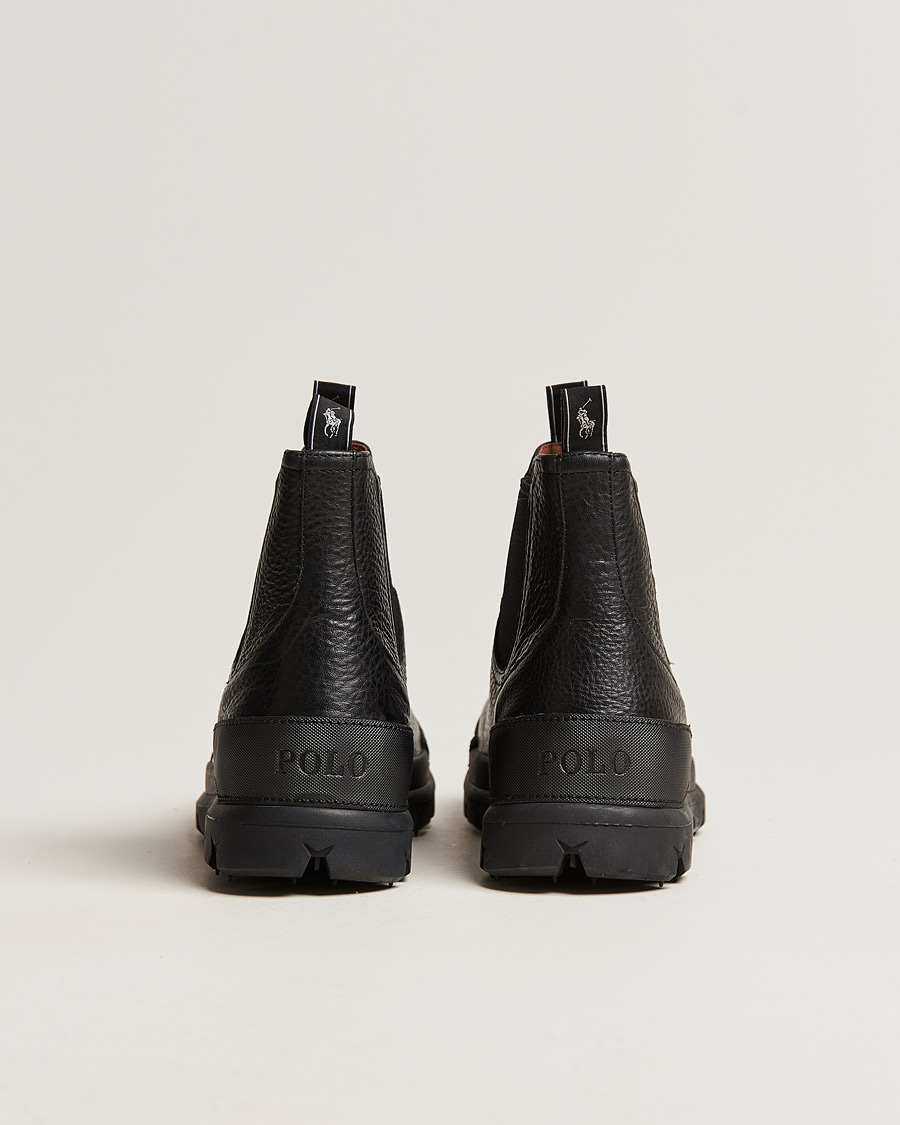 Herren | Polo Ralph Lauren Oslo Oiled Leather Chelsea Boot Black | Polo Ralph Lauren | Oslo Oiled Leather Chelsea Boot Black