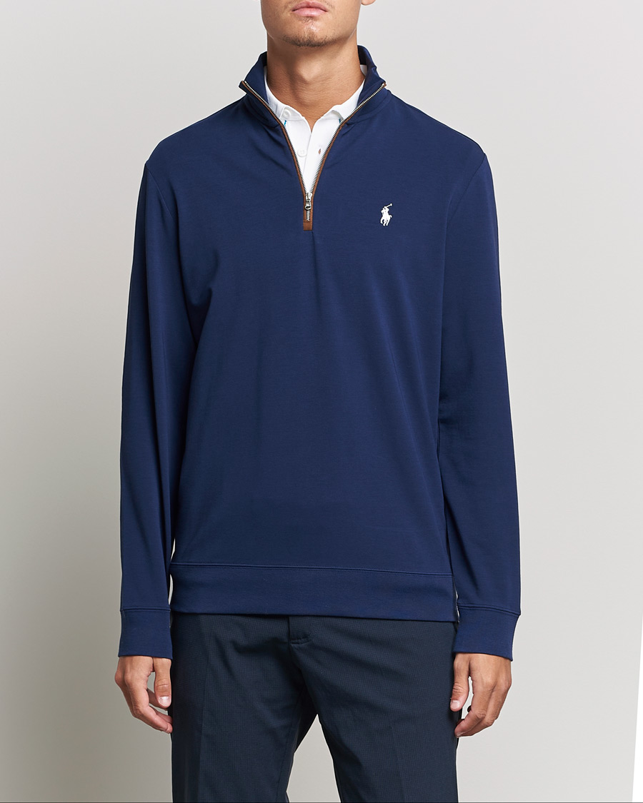 Men | Sweaters & Knitwear | Polo Ralph Lauren Golf | Terry Jersey Half Zip Sweater Refined Navy