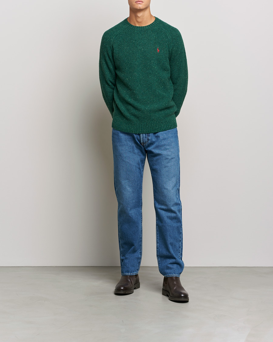 Herren | Pullover | Polo Ralph Lauren | Wool Donegal Knitted Sweater Forest Green