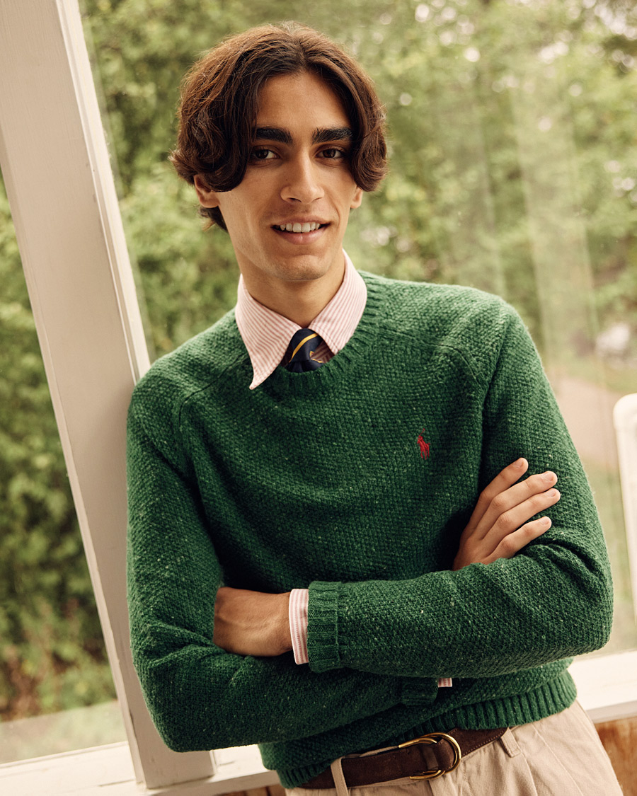 Herren | Pullover | Polo Ralph Lauren | Wool Donegal Knitted Sweater Forest Green