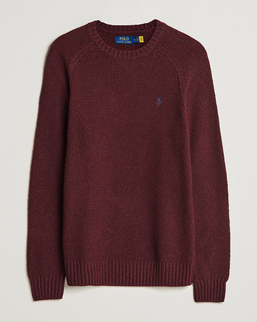 Herren | Pullover | Polo Ralph Lauren | Wool Donegal Knitted Sweater Burgundy