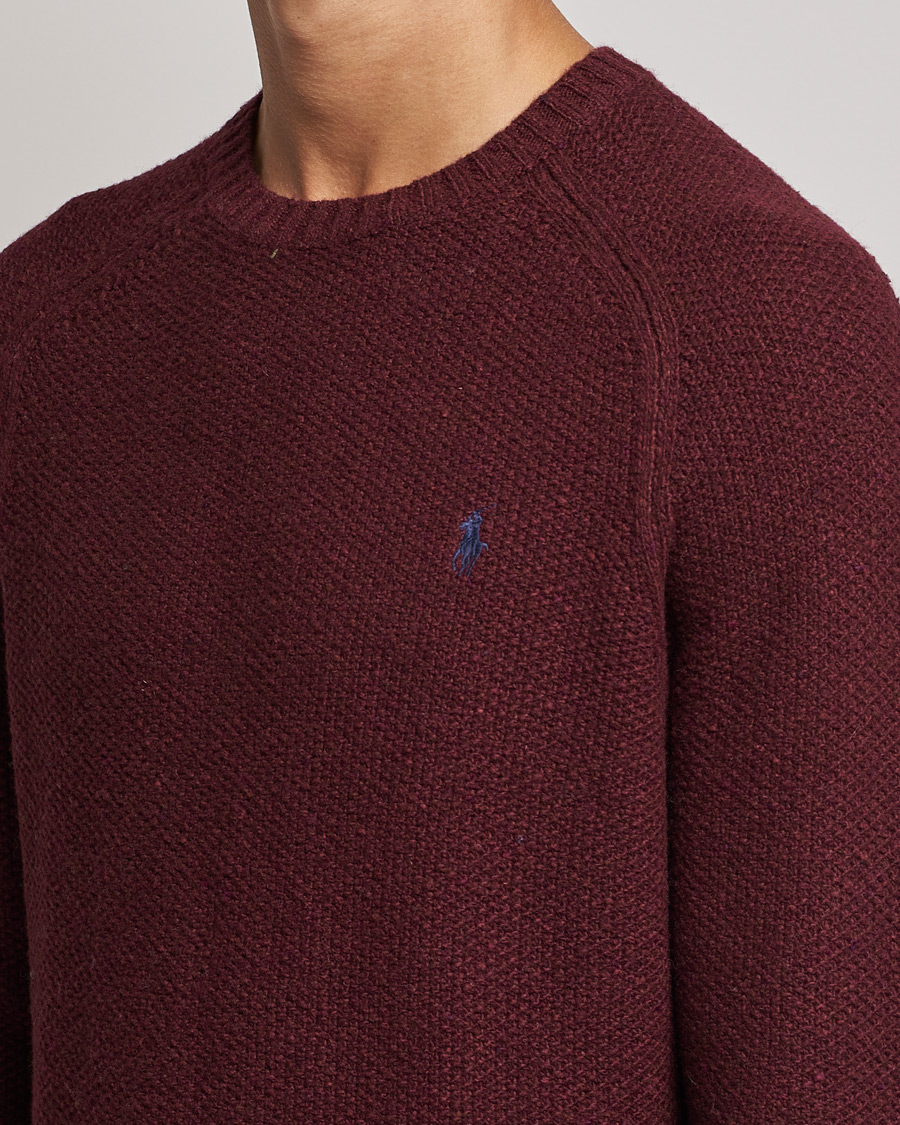 Herren | Pullover | Polo Ralph Lauren | Wool Donegal Knitted Sweater Burgundy