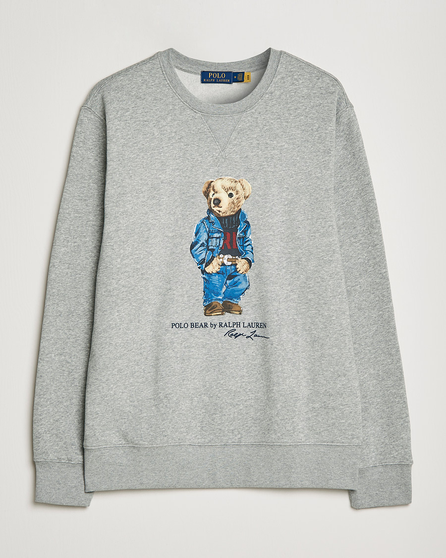 Herren | Pullover | Polo Ralph Lauren | Printed Denim Bear Sweatshirt Andover Heather
