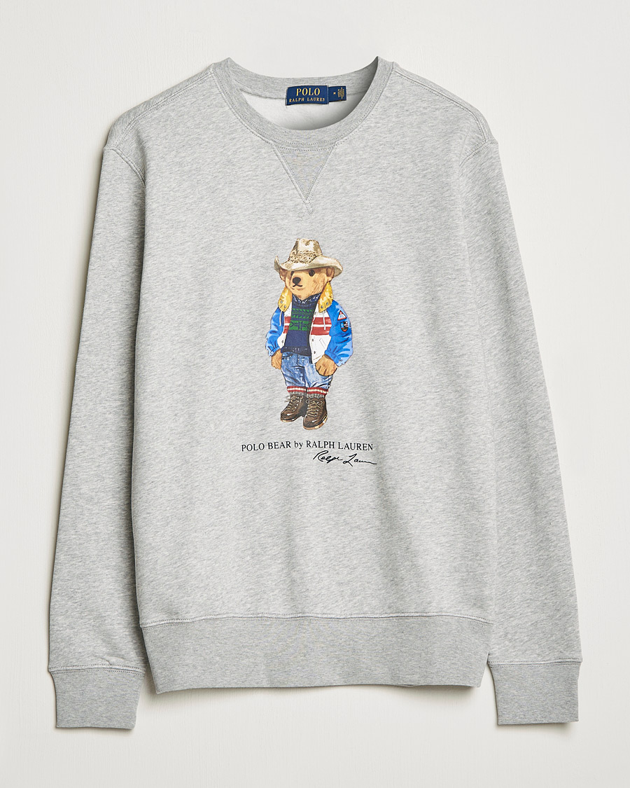 Herren | Pullover | Polo Ralph Lauren | Printed Denim Bear Sweatshirt Andover Heather