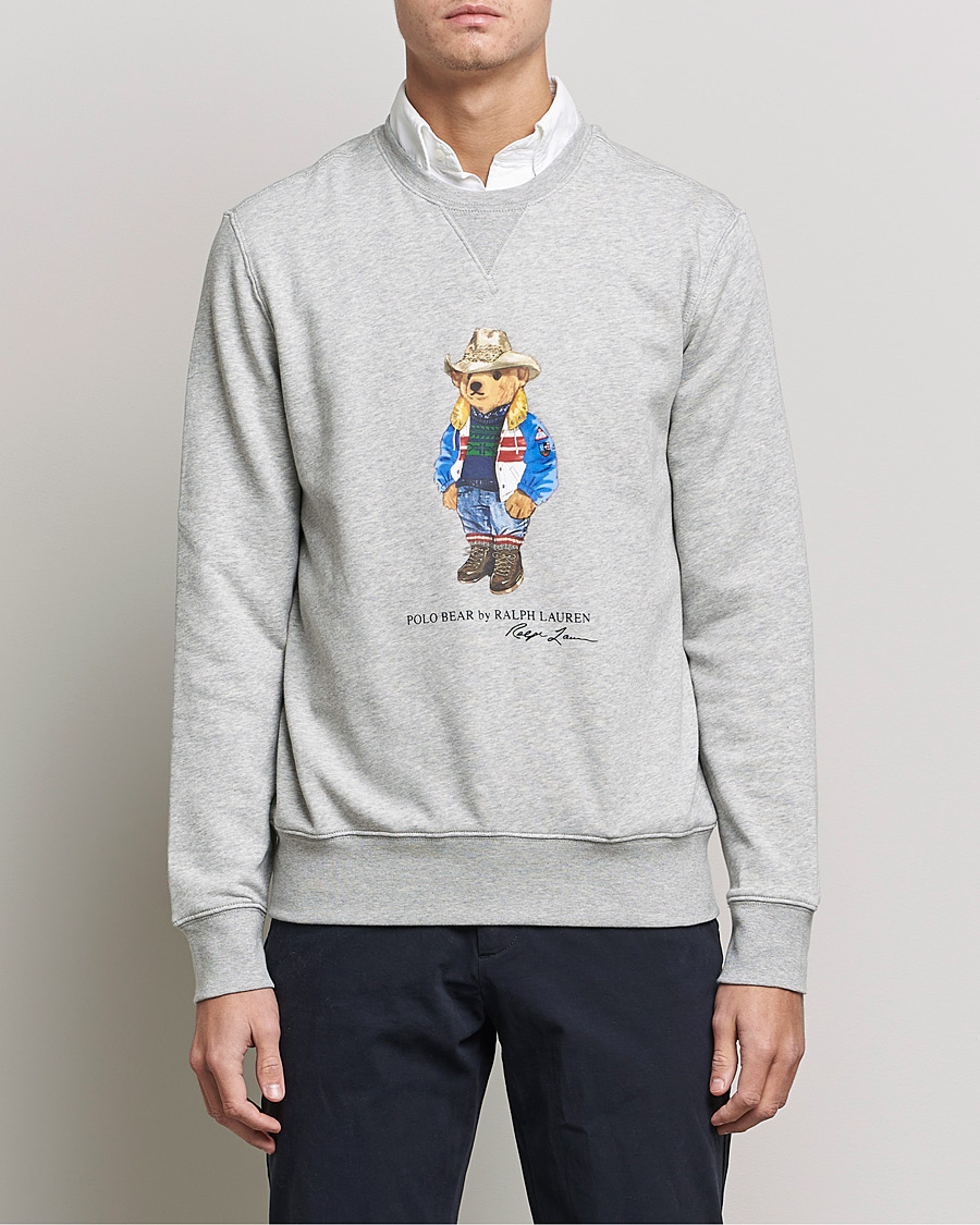 Herren | Pullover | Polo Ralph Lauren | Printed Denim Bear Sweatshirt Andover Heather