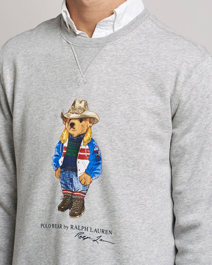 Herren | Pullover | Polo Ralph Lauren | Printed Denim Bear Sweatshirt Andover Heather