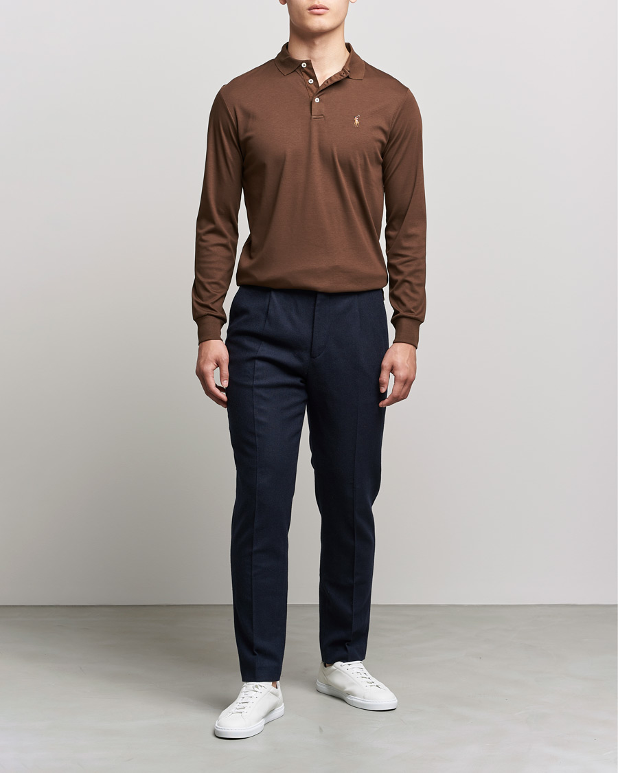 Herren | Pullover | Polo Ralph Lauren | Luxury Pima Cotton Long Sleeve Polo American Brown