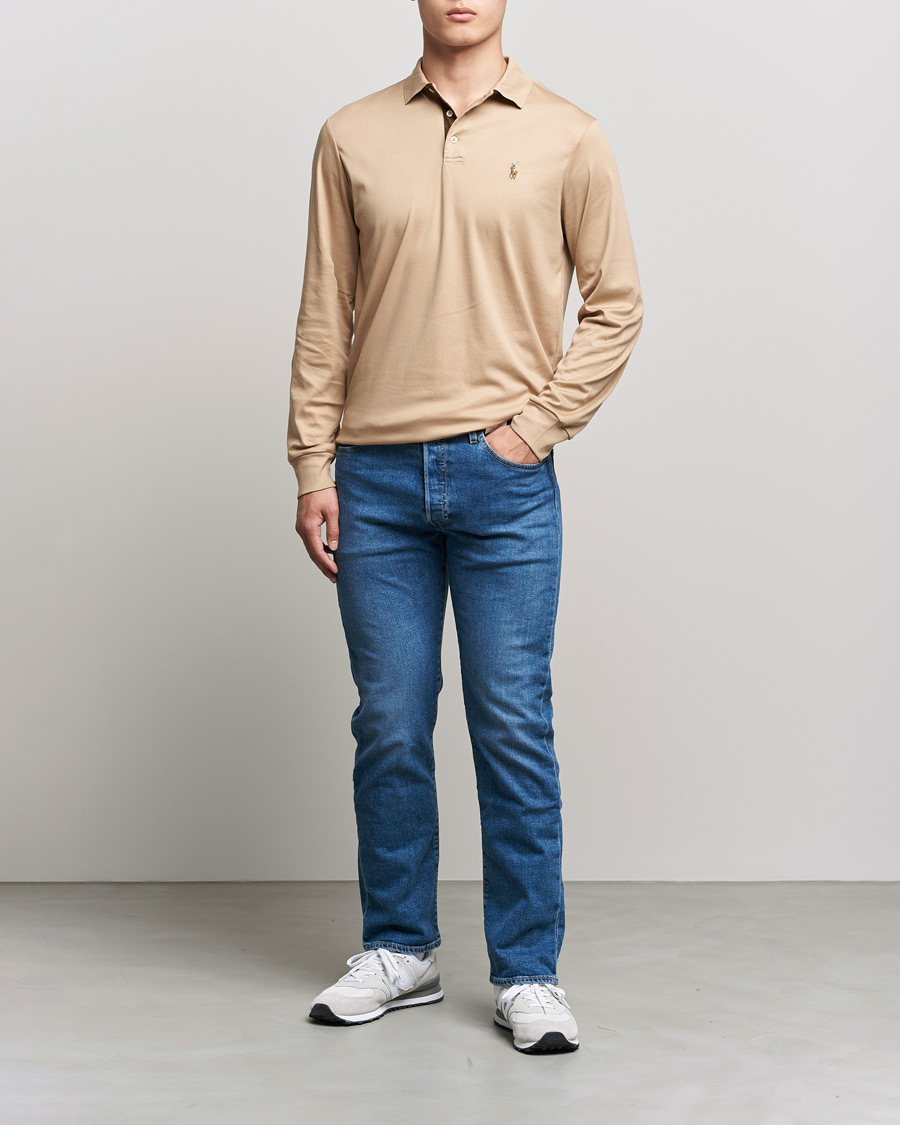 Herren | Pullover | Polo Ralph Lauren | Luxury Pima Cotton Long Sleeve Polo Vintage Khaki