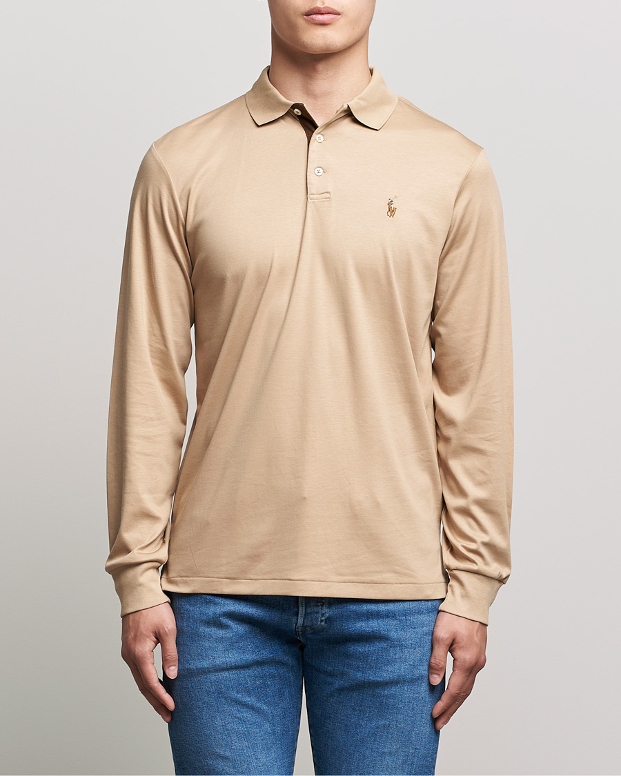 Herren | Pullover | Polo Ralph Lauren | Luxury Pima Cotton Long Sleeve Polo Vintage Khaki