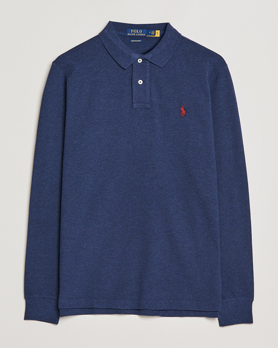 Herren | Poloshirts | Polo Ralph Lauren | Custom Slim Fit Long Sleeve Polo Spring Navy Heather