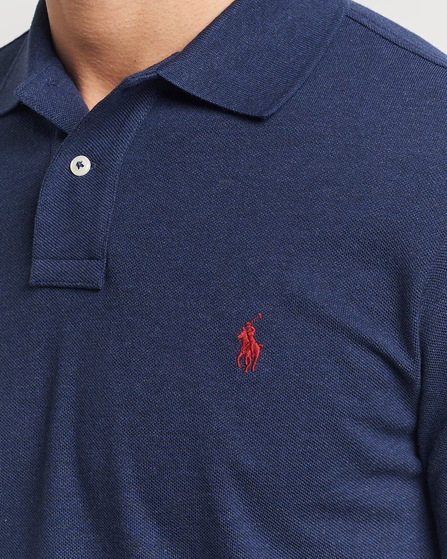 Herren | Poloshirts | Polo Ralph Lauren | Custom Slim Fit Long Sleeve Polo Spring Navy Heather